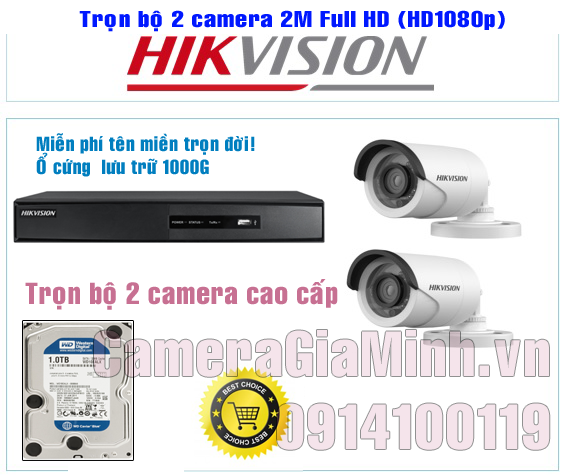 Trọn Bộ 2 Camera Full HD 1080P 2MP