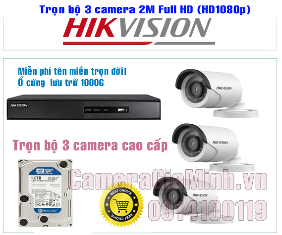 Trọn Bộ 4 Camera Full HD 1080P 2MP